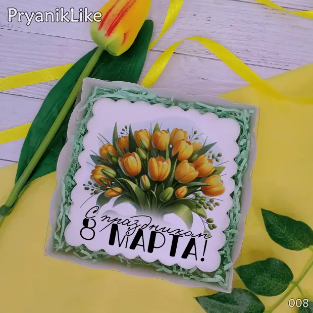 Пряник квадратный (цветы) (10-10 см.)